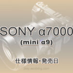 ハイエンド APS-C ミラーレス α7000 スペック 発売日